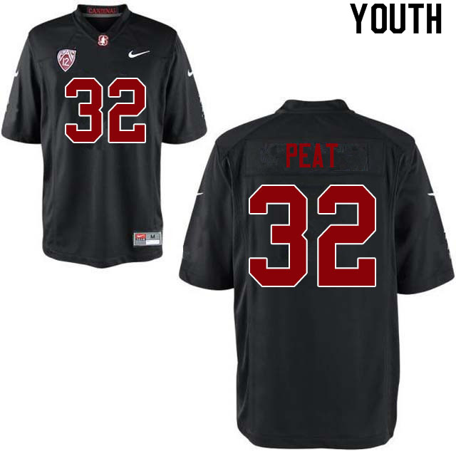 Youth #32 Nathaniel Peat Stanford Cardinal College Football Jerseys Sale-Black